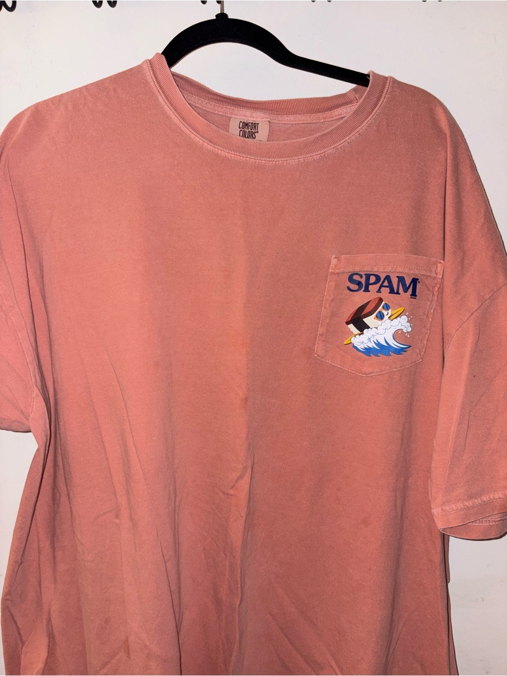 Comfort Colors SPAM Pocket Tee - Coral Pink